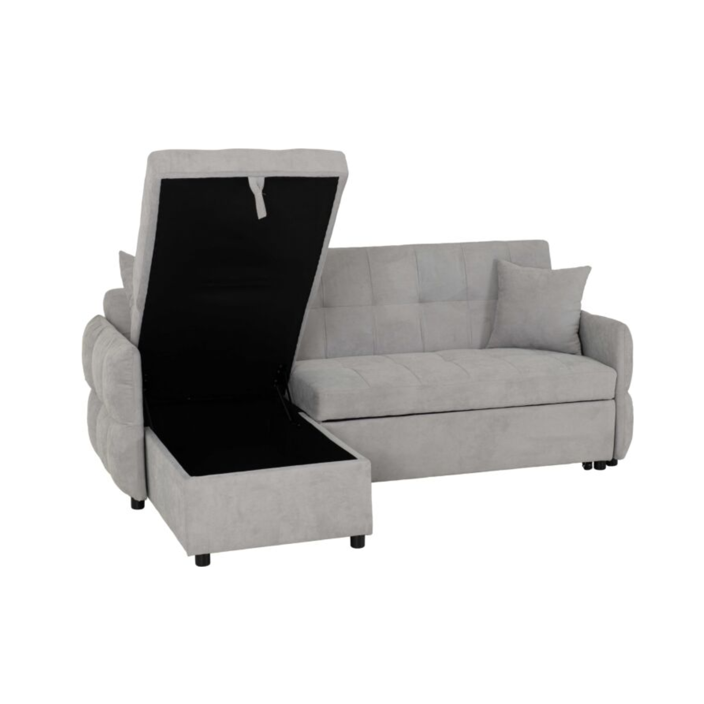 Chelsea Corner Sofa Bed - Silver Grey Fabric