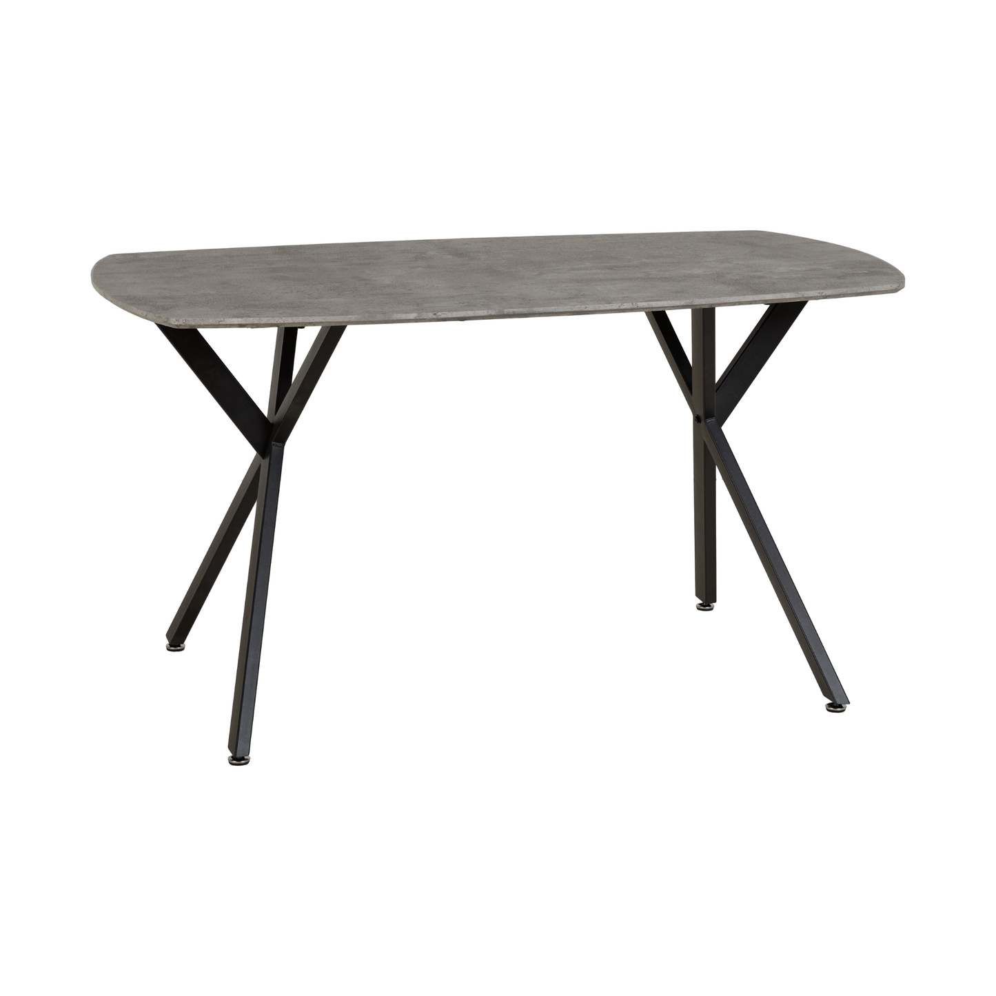 Athens Dining Set with 4 Lukas Chairs - Concrete & Sapphire Velvet