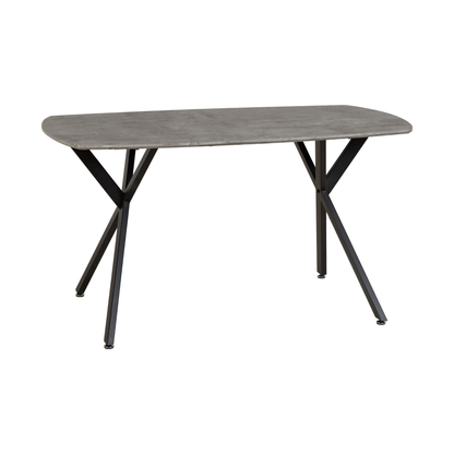 Athens Dining Set with 4 Lukas Chairs - Concrete & Sapphire Velvet