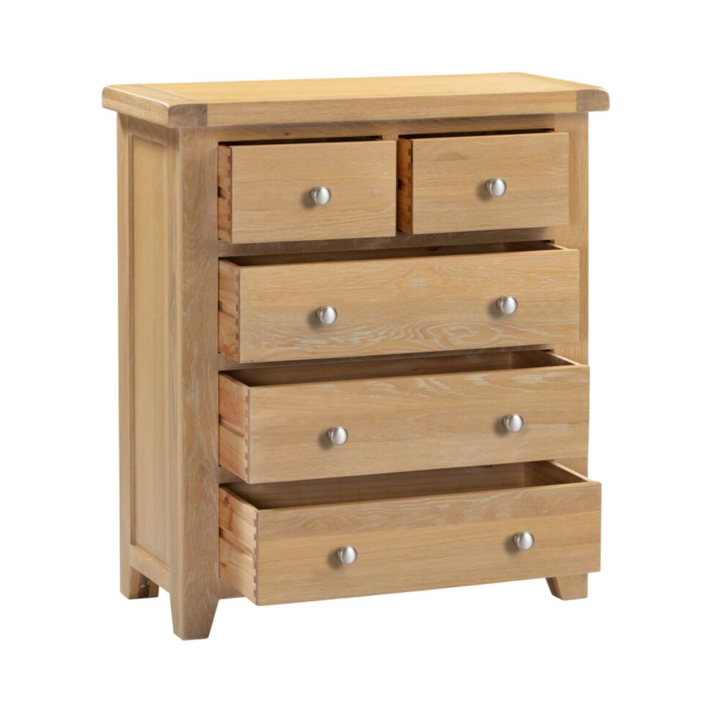 Windsor 3+2 Drawer Chest – Natural Oak Finish
