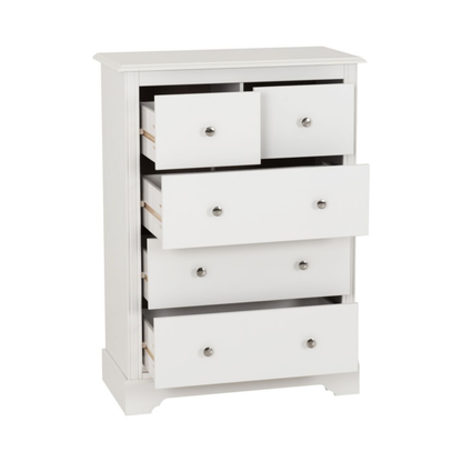 Stratford 3+2 Drawer Chest - White Storage Solution