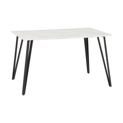 Marlow & Lukas Dining Set – White Marble & Emerald Green Velvet