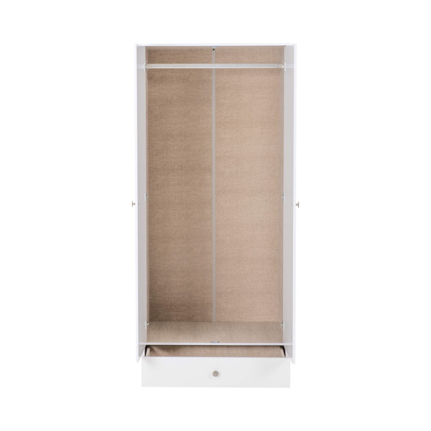 Denver 2 Door 1 Drawer Mirrored Wardrobe – White Gloss