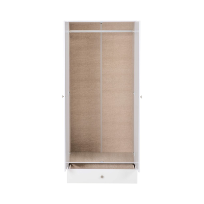 Denver 2 Door 1 Drawer Mirrored Wardrobe – White Gloss