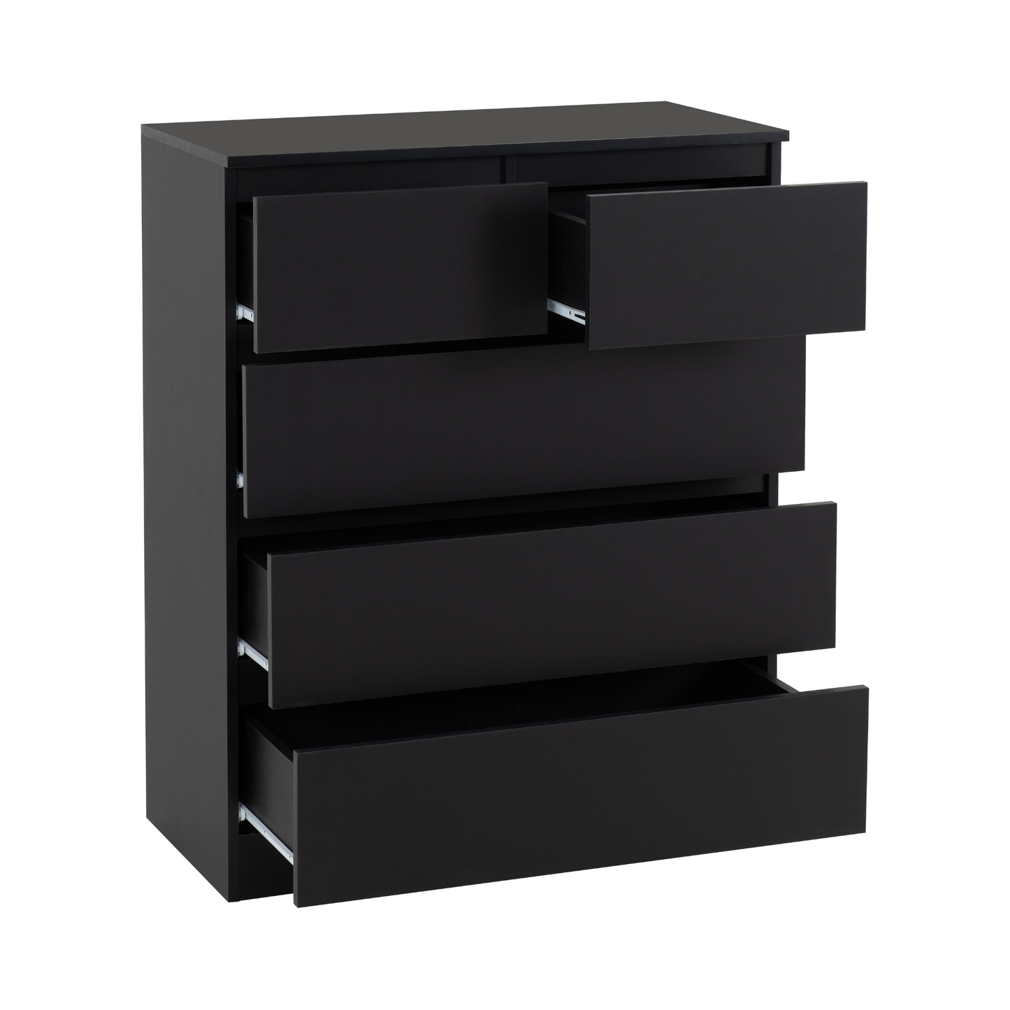 Malvern 3+2 Drawer Chest – Black, Stylish Storage Solution