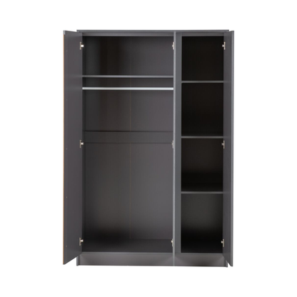 Malvern 3 Door Wardrobe – Grey | Modern Bedroom Storage