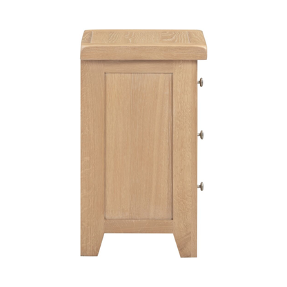 Windsor 3 Drawer Bedside Table – Natural Oak