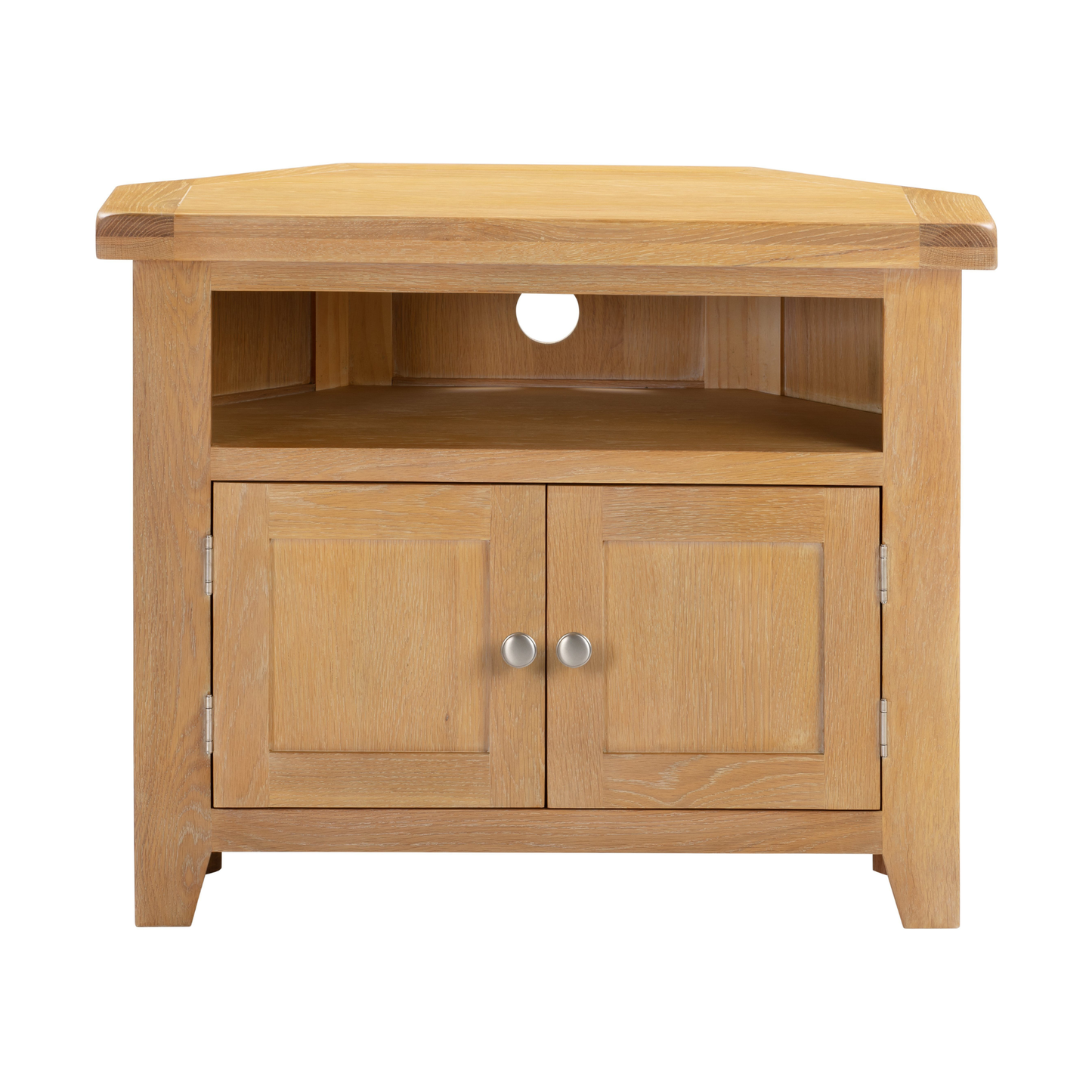 Windsor Corner TV Unit - Natural Oak - Hardwood & Plywood