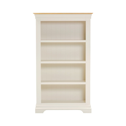 Bordeaux Bookcase Ivory Oak 150cm Storage Shelf Unit