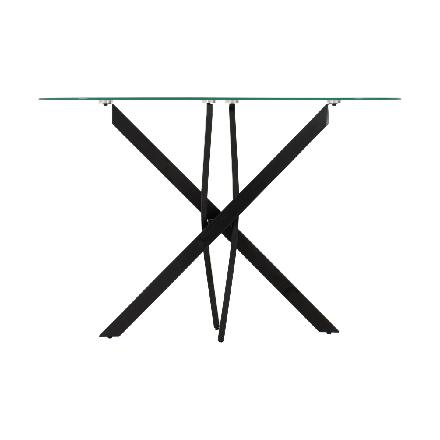 Sheldon Console Table - Clear Glass & Black