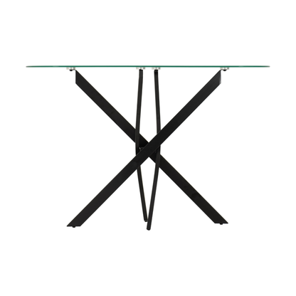 Sheldon Console Table - Clear Glass & Black