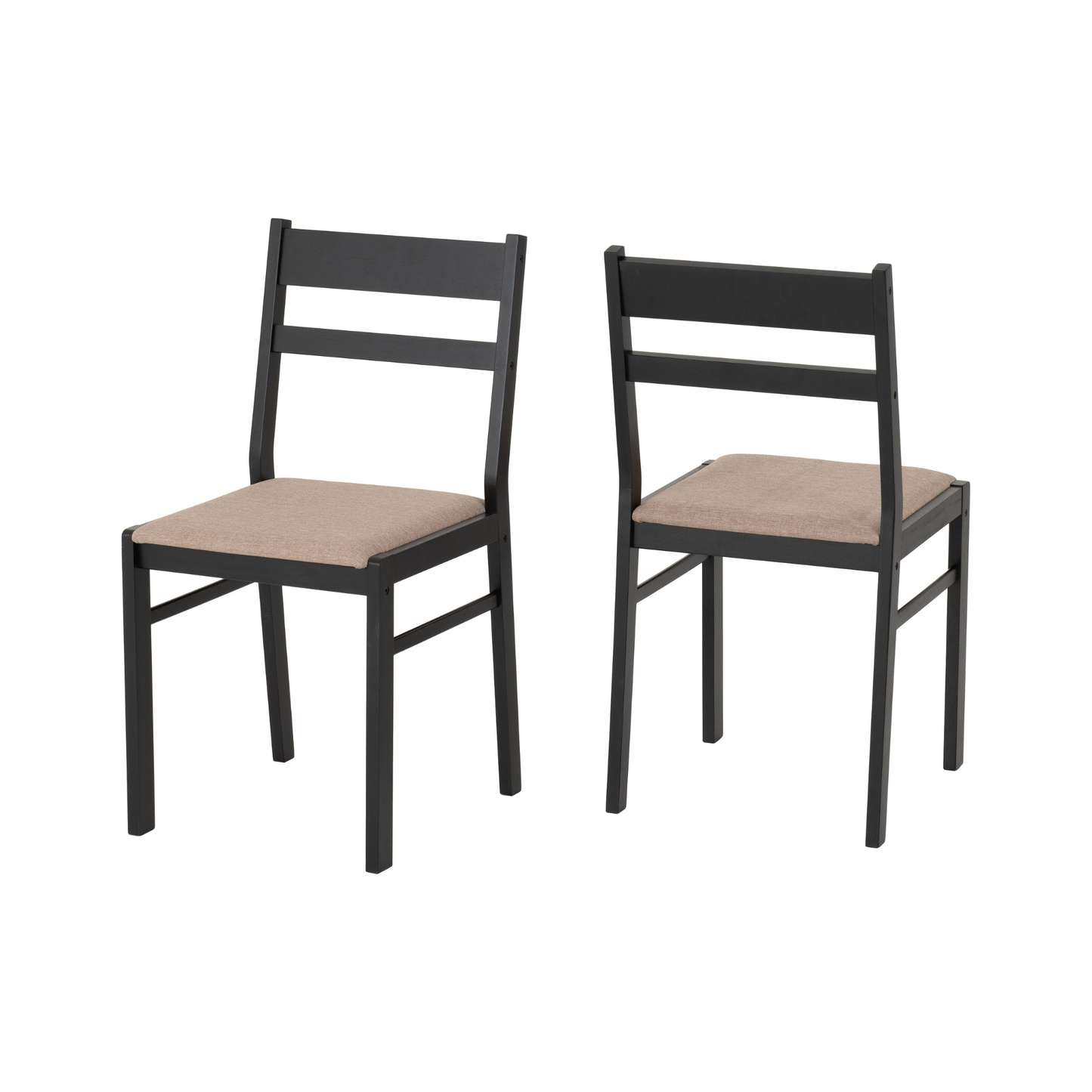 Radley 1+4 Dining Set - Black/Oak Effect/Oat Fabric