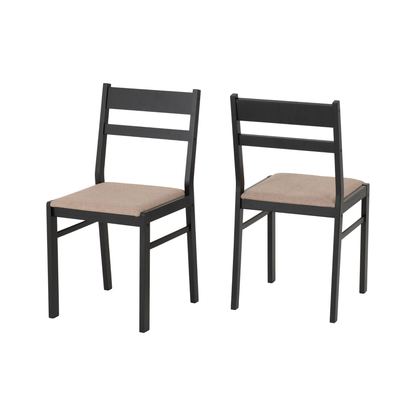 Radley 1+4 Dining Set - Black/Oak Effect/Oat Fabric