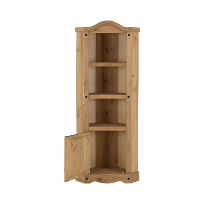 Corona Distressed Waxed Pine Corner Storage Unit