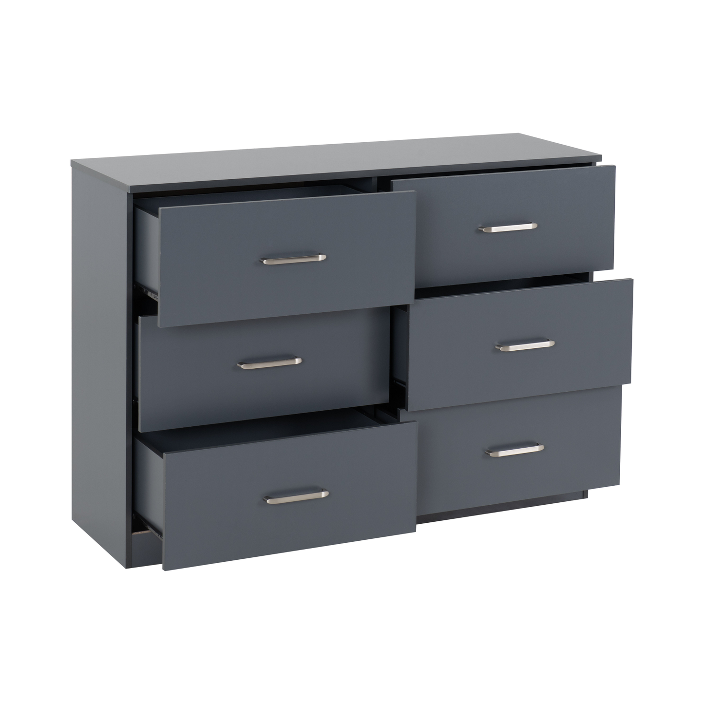 Dakota 6 Drawer Chest – Dark Grey, Spacious Bedroom Storage