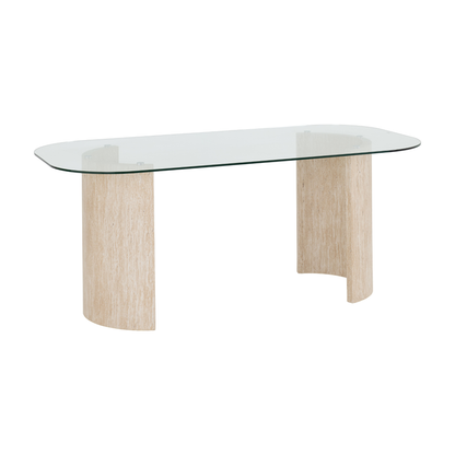 Modena & Lukas Dining Set - Cream/Emerald Green Velvet (4 Chairs)