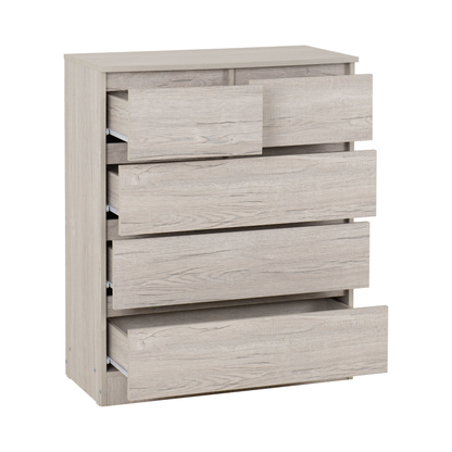 Malvern 3+2 Drawer Chest – Urban Snow, Stylish Storage Solution