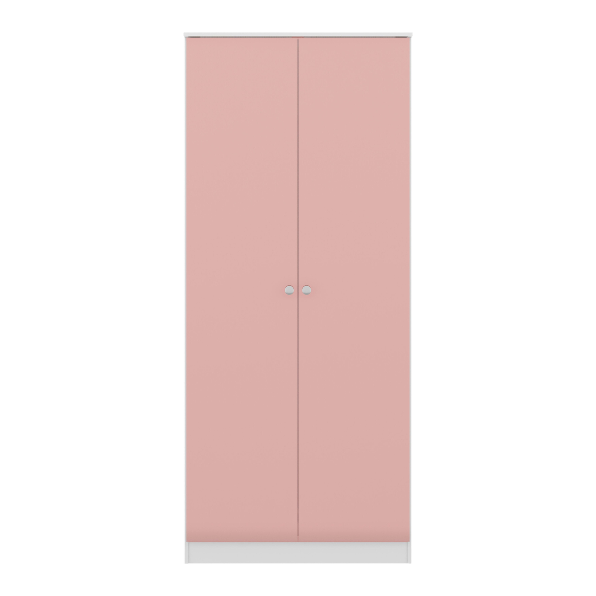 Denver Trio Set White/Pink Gloss Wardrobe Chest & Bedside