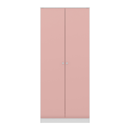 Denver Trio Set White/Pink Gloss Wardrobe Chest & Bedside