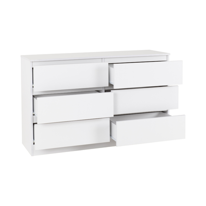 Malvern 6 Drawer Chest - White