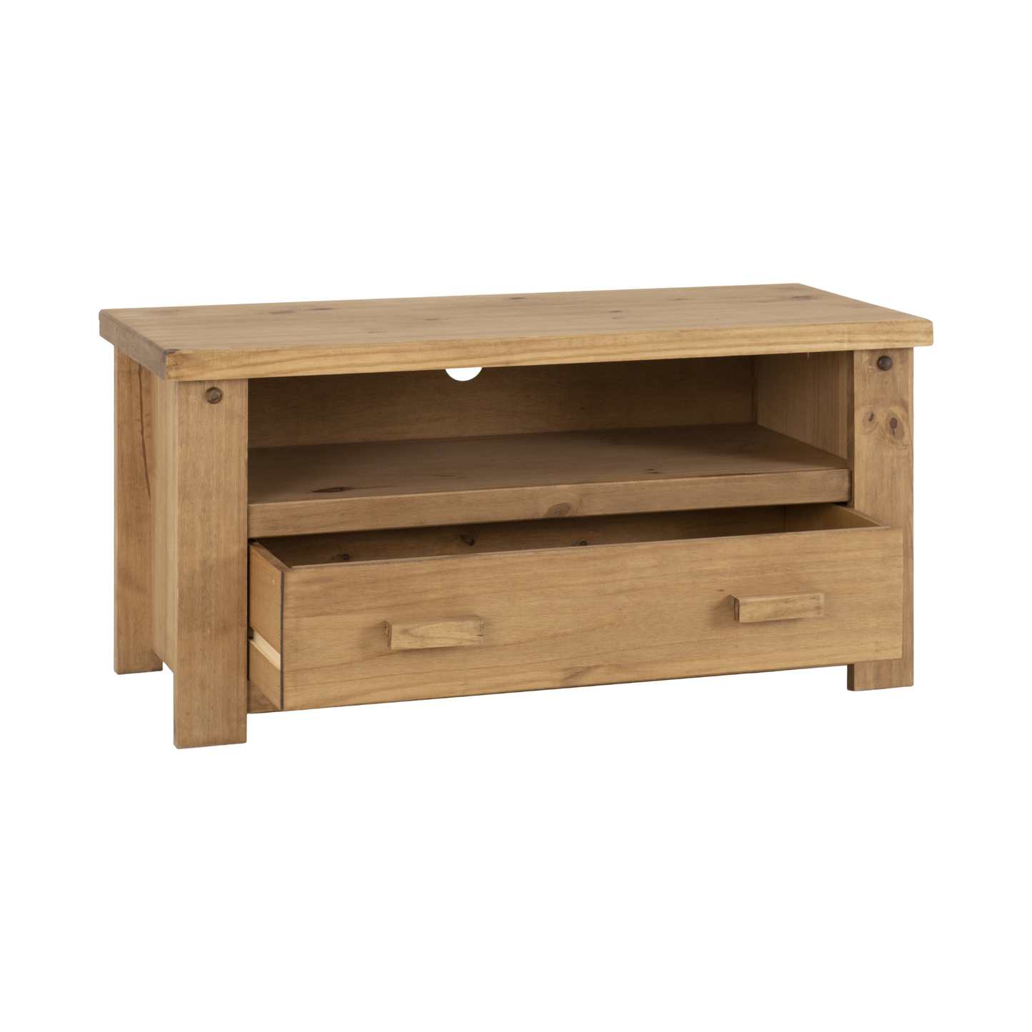 Tortilla TV Unit - Distressed Waxed Pine - Plywood & Pine