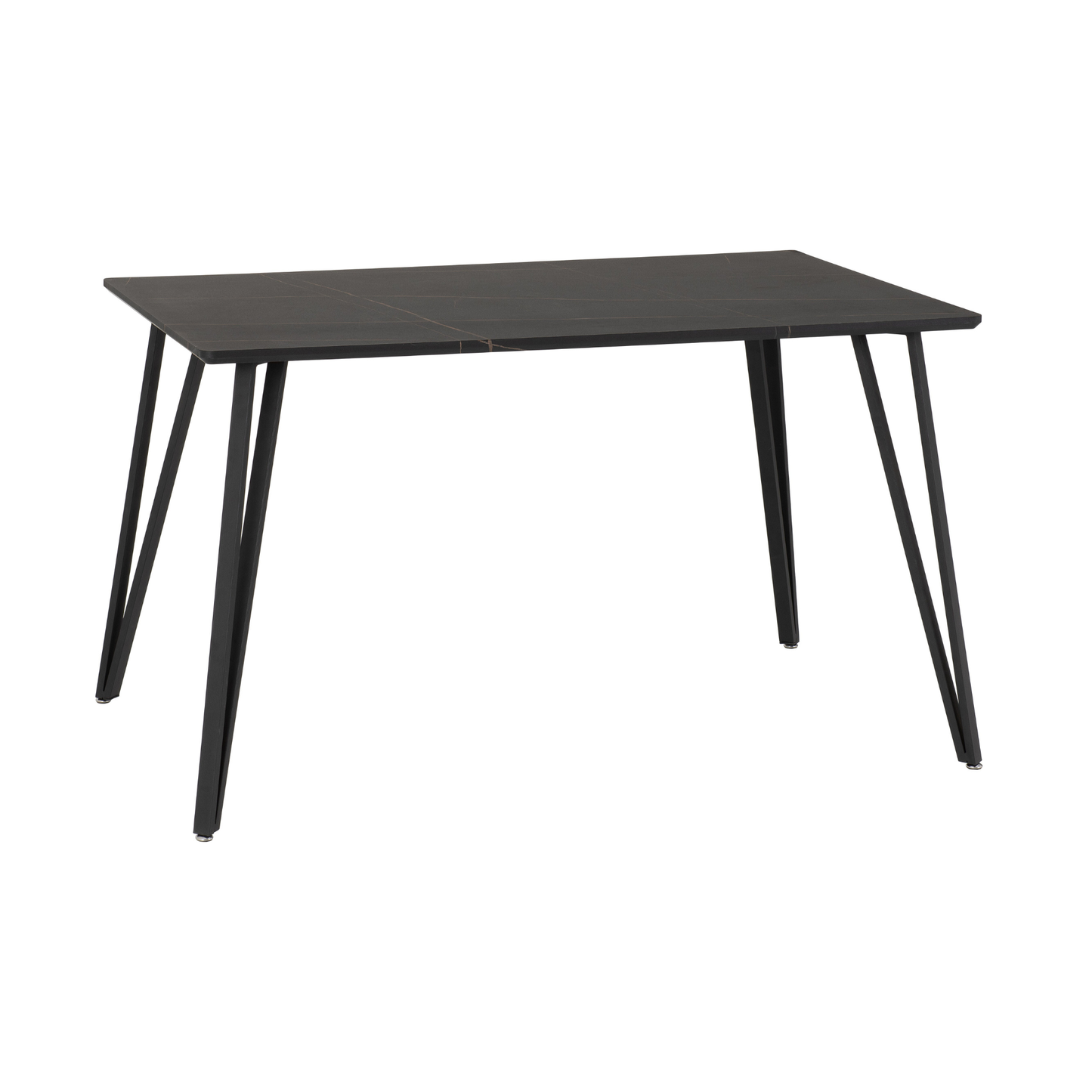 Marlow & Sheldon Dining Set - Black Marble/Grey Velvet (4 Chairs)