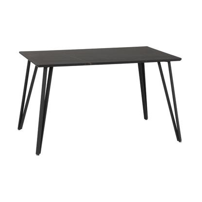 Marlow & Sheldon Dining Set - Black Marble/Grey Velvet (4 Chairs)