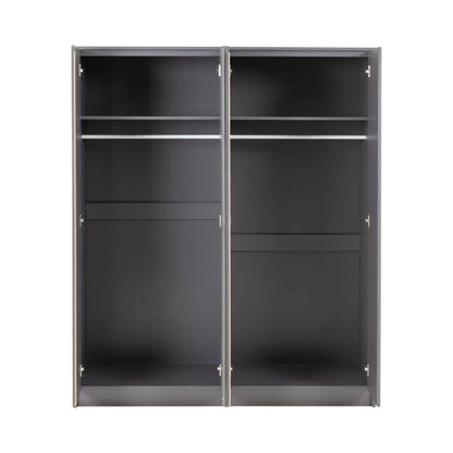 Malvern 4 Door Wardrobe – Grey | Modern Bedroom Storage