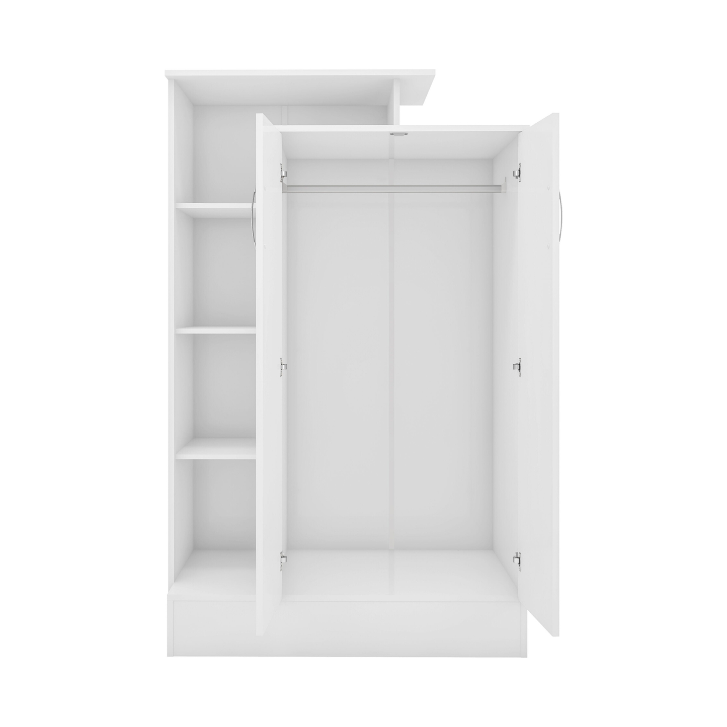 Nevada Petite Open Shelf Wardrobe - White Gloss