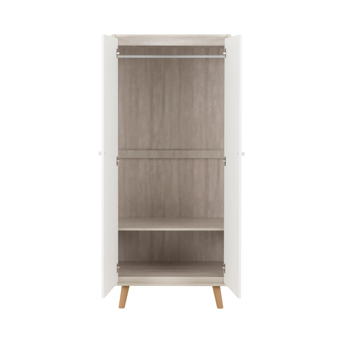 Dixie 2 Door Wardrobe – Dusty Grey & White