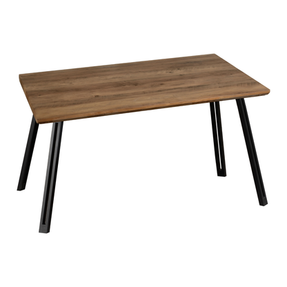 Quebec Straight & Lukas Dining Set - Oak Effect/Grey Velvet
