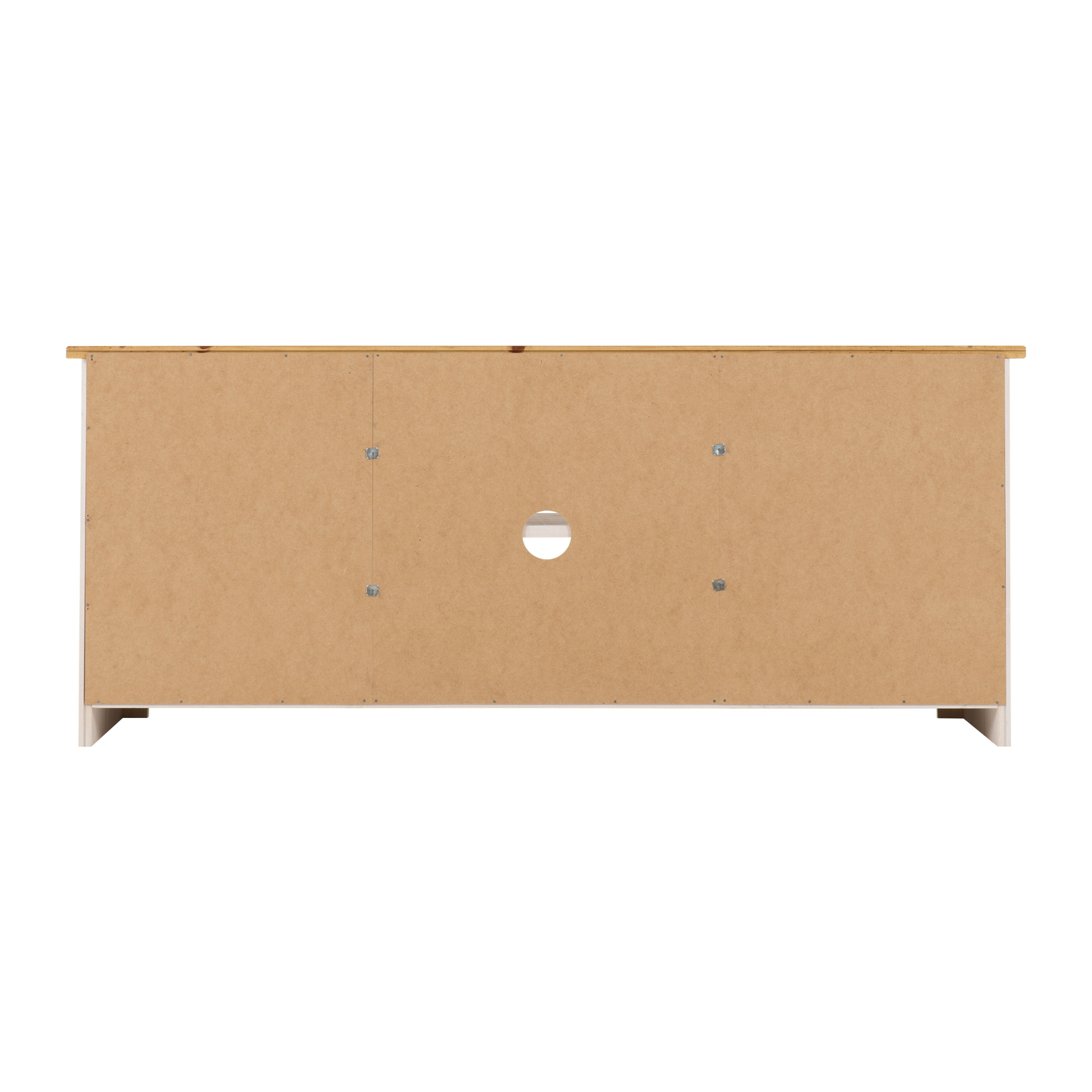 Panama TV Unit - White/Natural Wax - Pine & Plywood