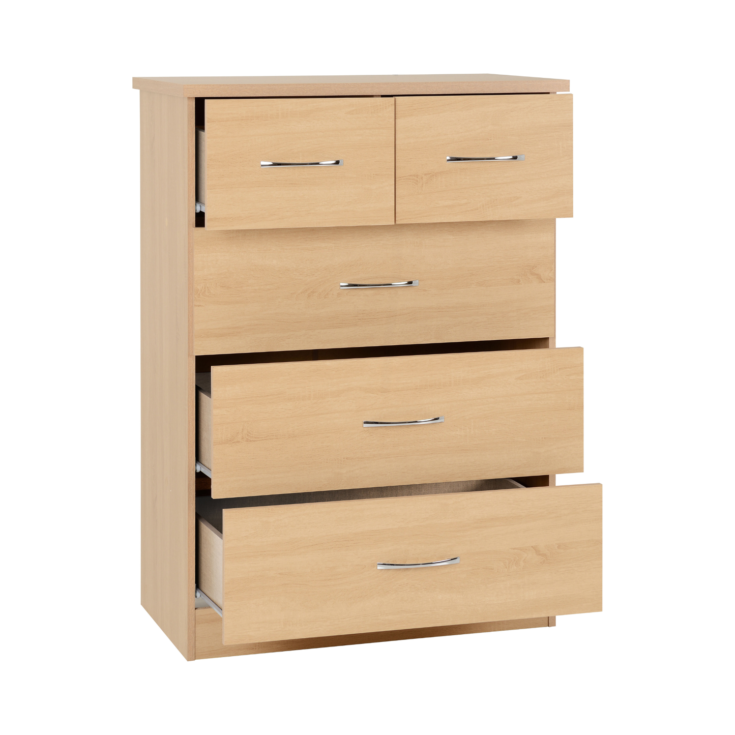 Nevada 3+2 Drawer Chest - Sonoma Oak Effect