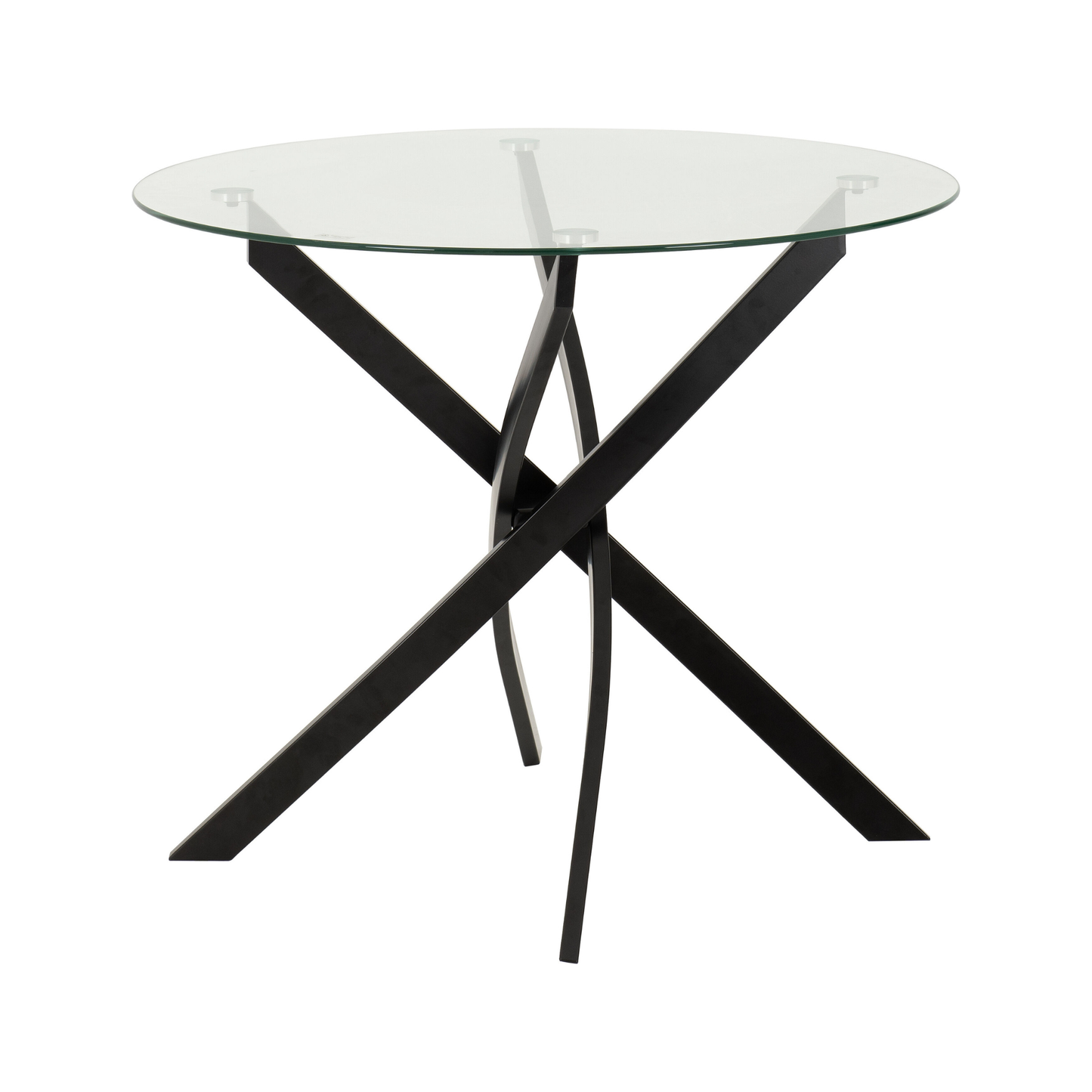 Sheldon Round Glass Top Dining Set - Clear Glass/Grey Boucle