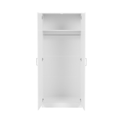Dakota 2 Door Wardrobe – White | Compact Hanging Storage