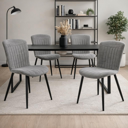 Grace Pack of 4 Grey Fabric Dining Chairs