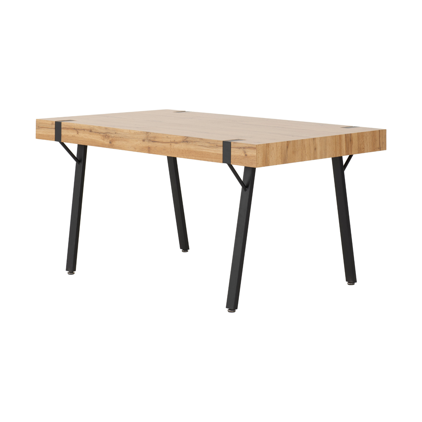 Treviso & Avery Dining Set - Light Oak Effect/Sapphire Blue Velvet