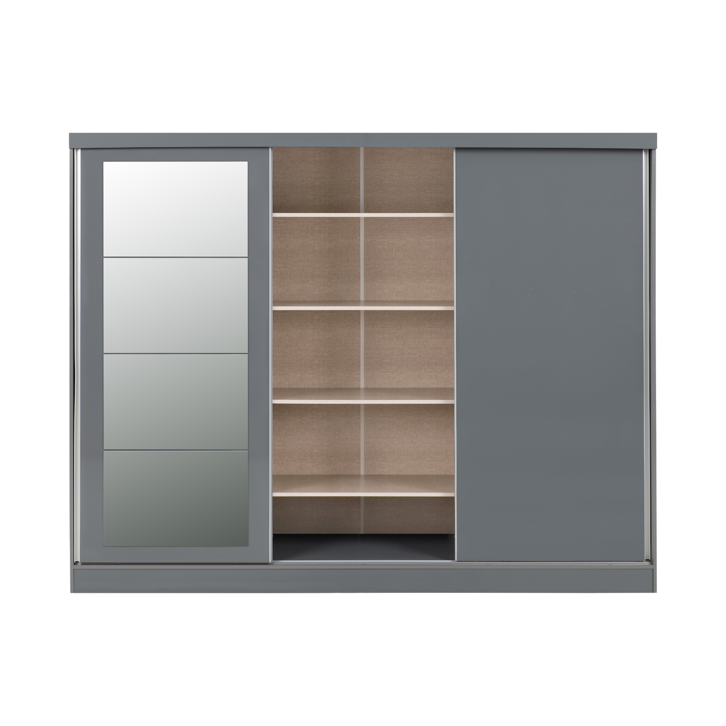 Nevada 3 Door Slider Wardrobe - Grey Gloss