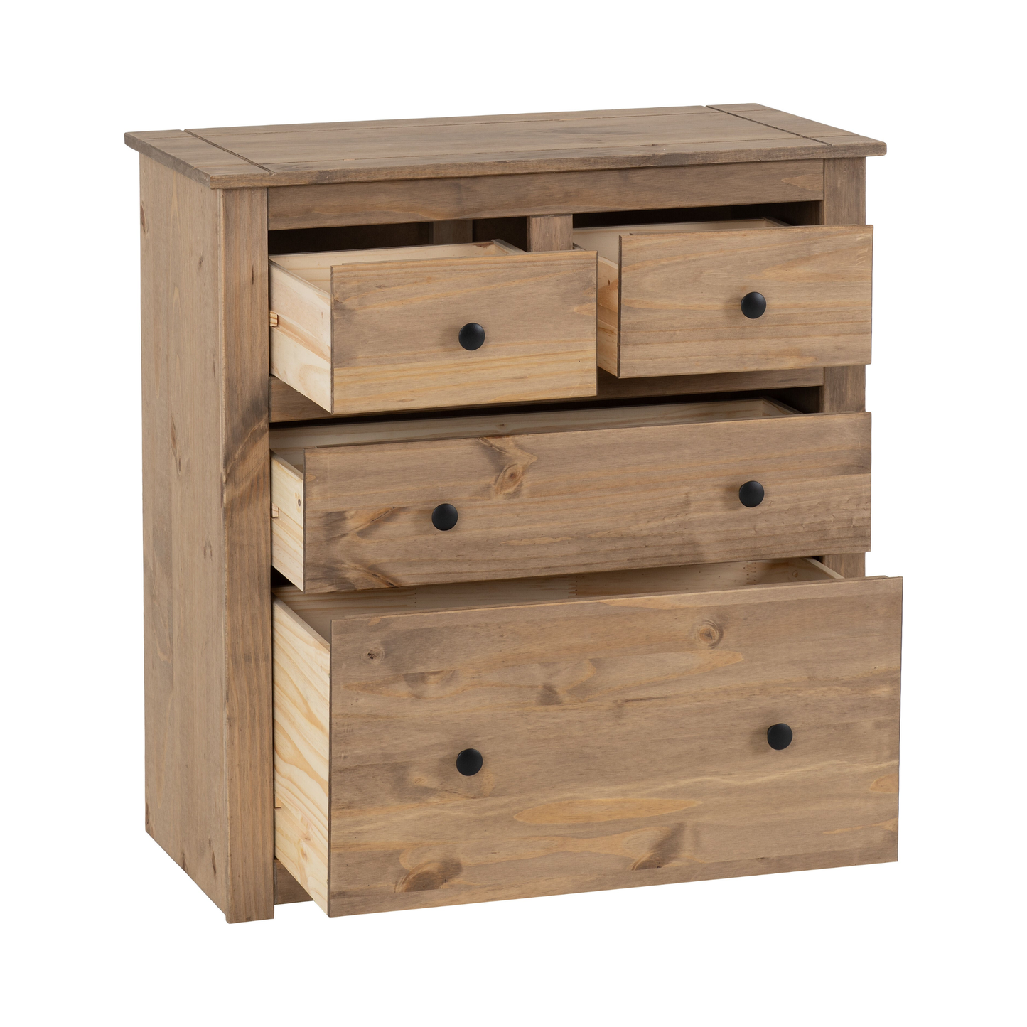 Panama 2+2 Drawer Chest - Natural Wax