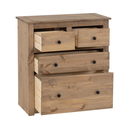 Panama 2+2 Drawer Chest - Natural Wax