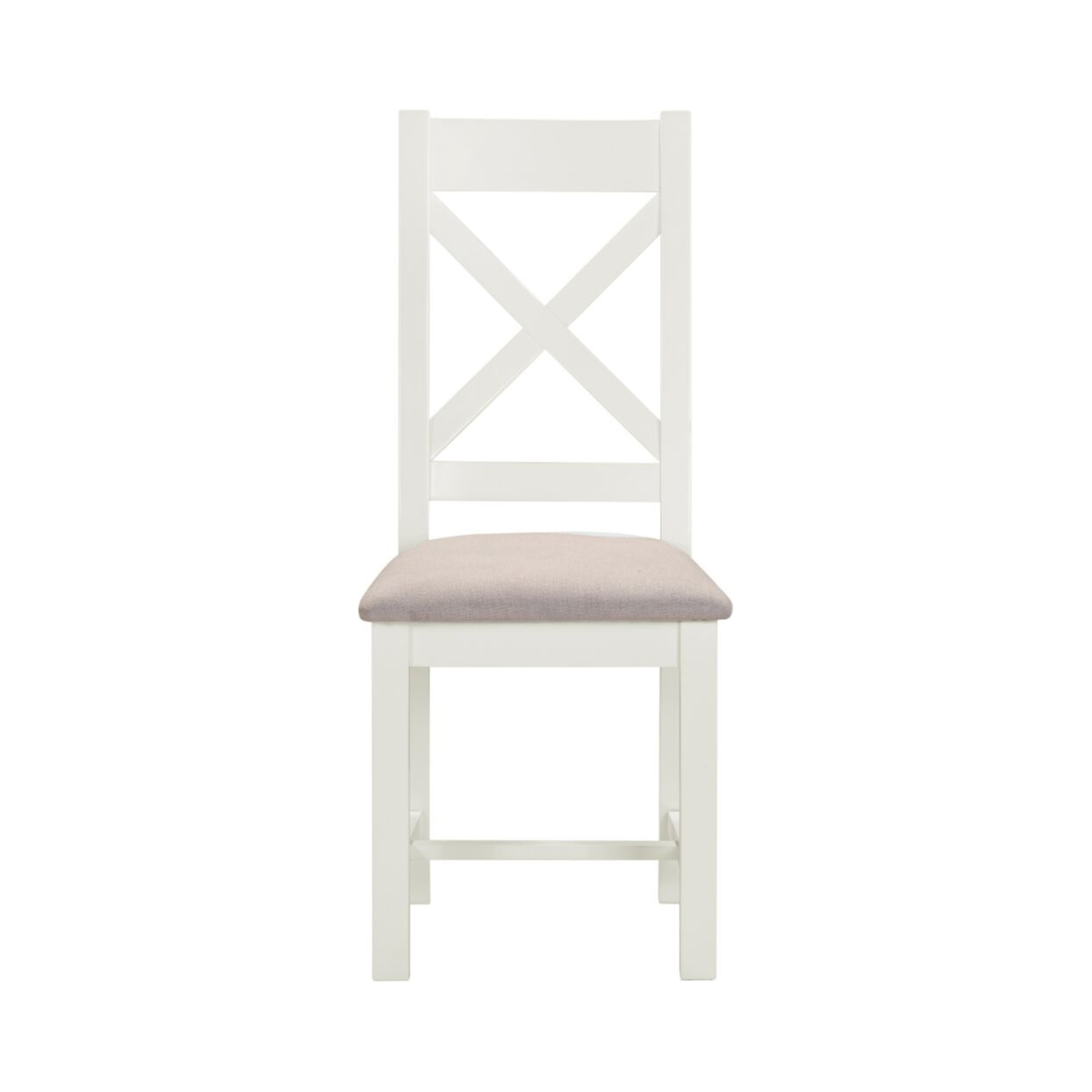 Windsor Cross Back Dining Chair Set - Ivory/Oat Fabric (Pair)