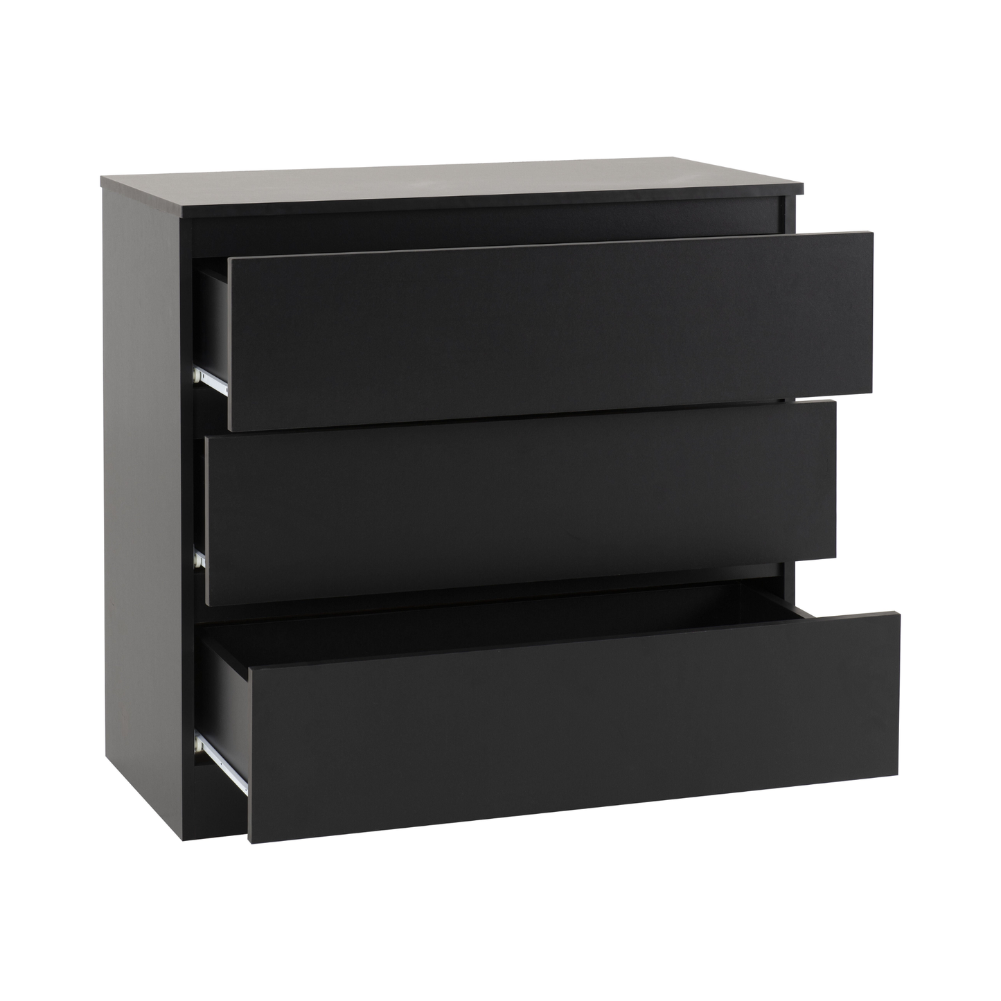 Malvern 3 Drawer Chest – Black, Stylish Bedroom Storage