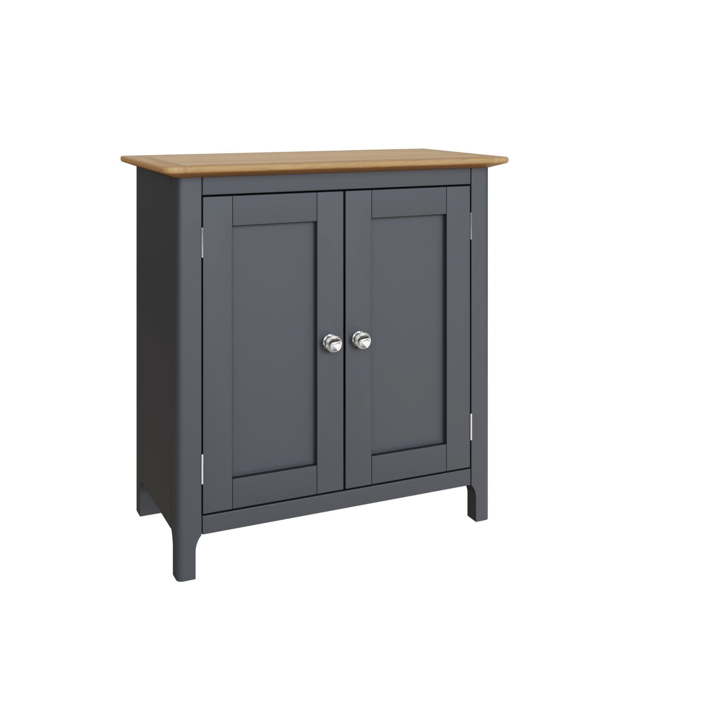 Taberno Oak 2 Door Compact Sideboard – Graphite Blue Modern Storage Cabinet