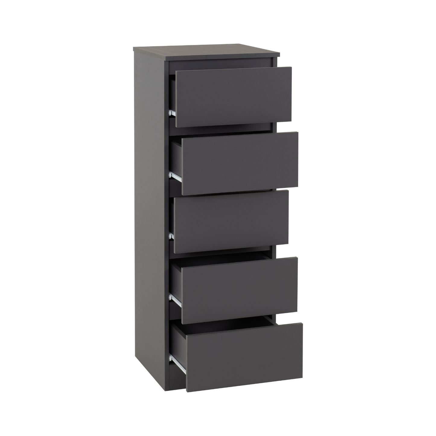 Malvern 5 Drawer Narrow Chest - Grey