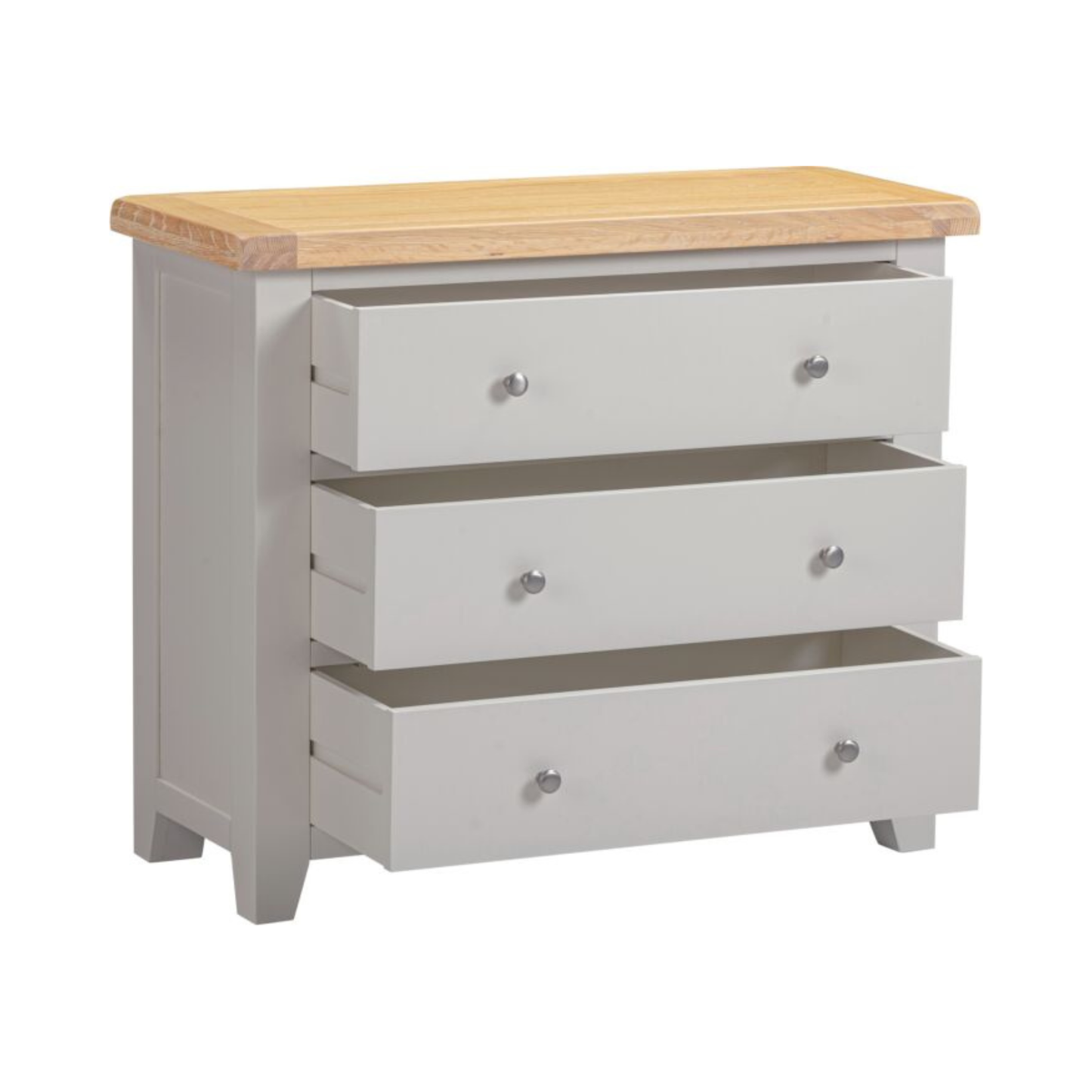 Windsor 3 Drawer Chest – Pebble Grey & Oak