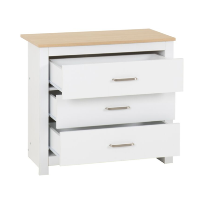 Portland 3 Drawer Chest - White/Oak Effect