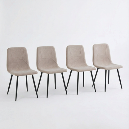 Nova Cream Square Dining Set with 4 Esme Light Brown Chairs