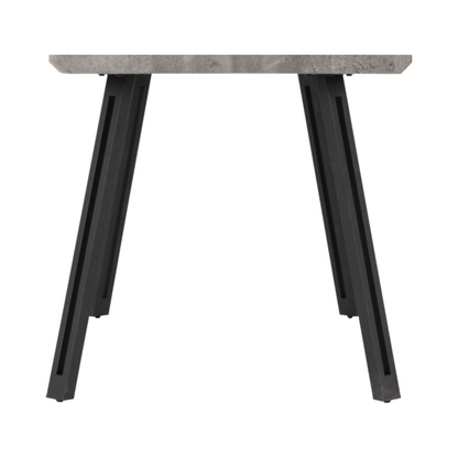 Quebec Wave Edge Dining Table in Concrete Effect – 140cm