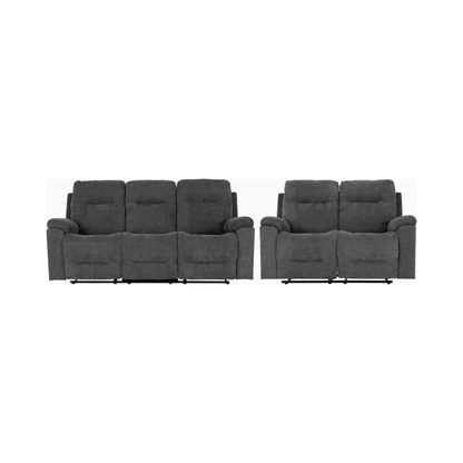 Guildford 3+2 Recliner Suite - Grey Fabric