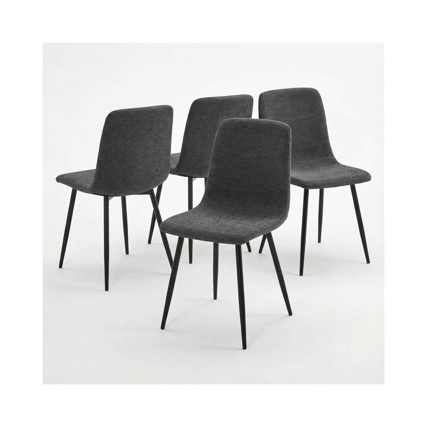 Nova Grey Square Dining Set with 4 Evie Grey Chairs